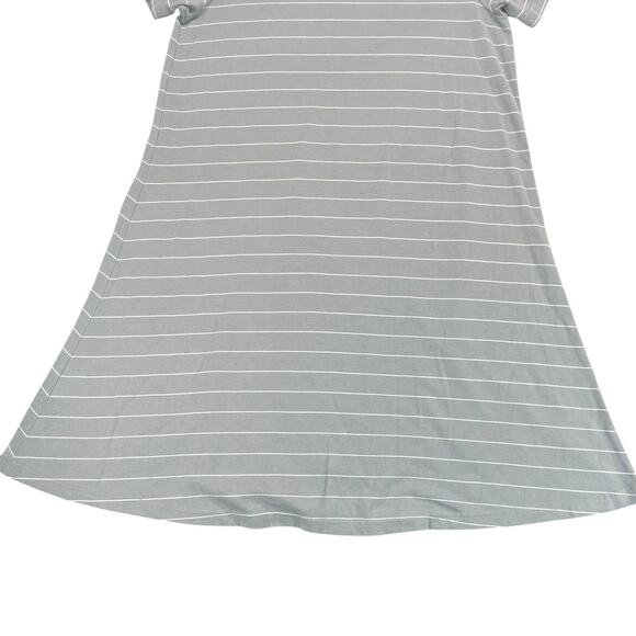 Free Fly Shirt Dress Womens Sz XL Bamboo Dockside Gray White Striped Comfy Cozy - Picture 7 of 12